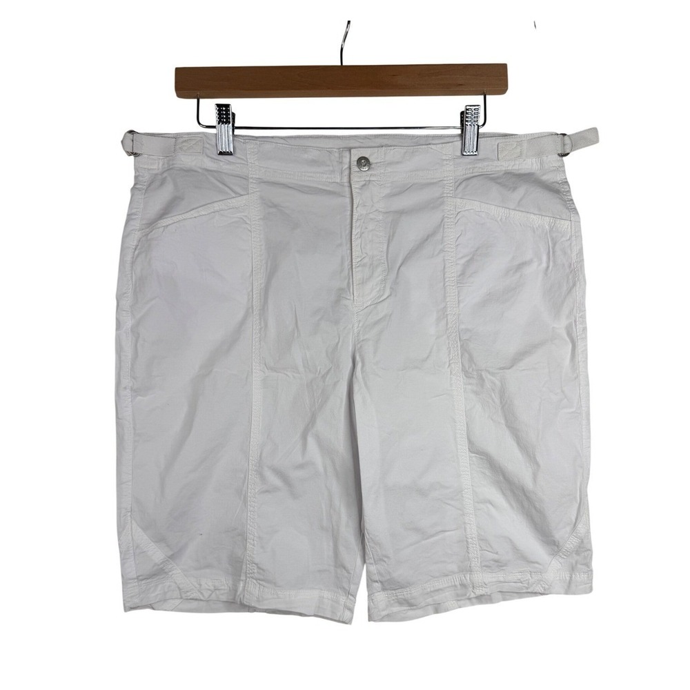 New FRESH PRODUCE Bright White Cotton Lightweight Utility CRUISER SHORT Sz L
